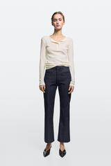 Massimo Dutti Джинсы-клеш с карманами, темно-синий