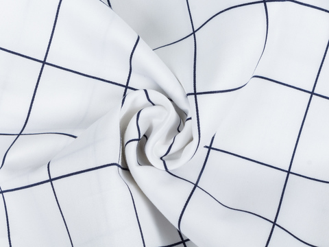 Ткань BUTTER CHECK PRT-D71 C002(white-navy)