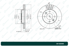 Диск тормозной вентилируемый G-brake  GR-02040