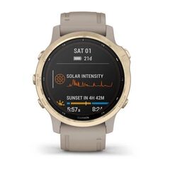 Мультиспортивные часы Garmin Fenix 6S Pro Solar Light Gold Light Sand Band