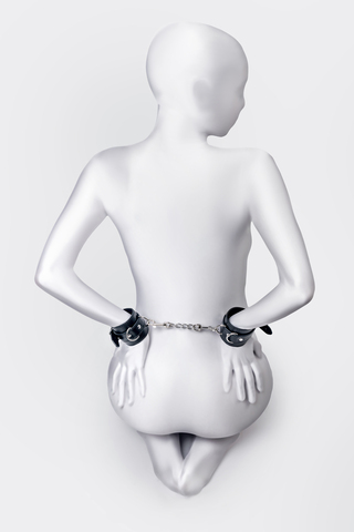 Наручники Anonymo #0103, PU кожа, черные, 19,5 см