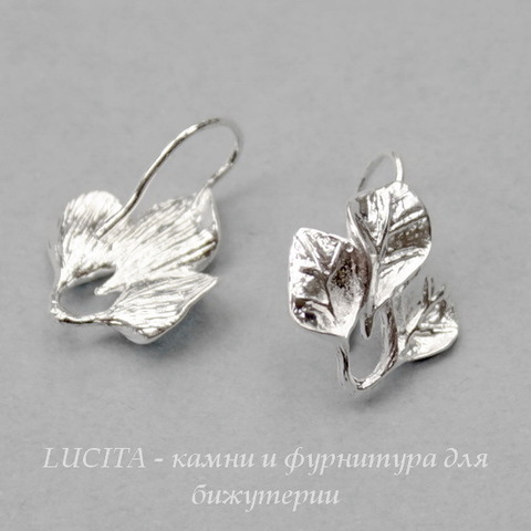 Швензы - крючки "Три листика", 22х15 мм (цвет - светлое серебро), пара
