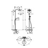 Hansgrohe Croma Select S 26792000 Душевая система c термостатом и изливом внешнего монтажа 158,4 см с верхней лейкой 28х28 см