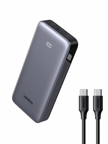 Внешний аккумулятор  UGREEN PB535 (55994B) 10000mAh Two-Way Fast Charging 2*USB-C&USB-A 30W Power Bank, серый космос