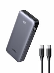 Внешний аккумулятор  UGREEN PB535 (55994B) 10000mAh Two-Way Fast Charging 2*USB-C&USB-A 30W Power Bank, серый космос