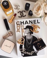 Браслет манжета широкий CHANEL с логотипом из черного пластика lux