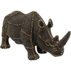 Фигура декоративная Rhino Rivets Pearls «Носорог в заклёпках и жемчуге» 26 см