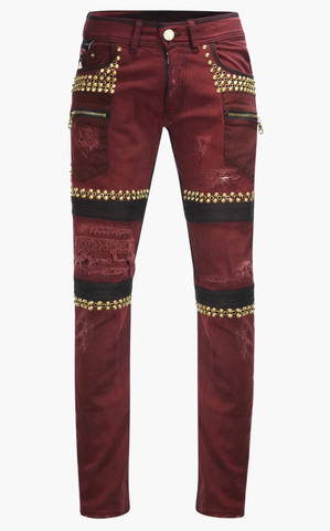 The Saints Sinphony | Джинсы мужские 7 POCKET MOTO MAROON TSG345 перед