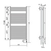 Zehnder Toga TEC-120-050/DD/Chrome R Полотенцесушитель электрический 120х50 см