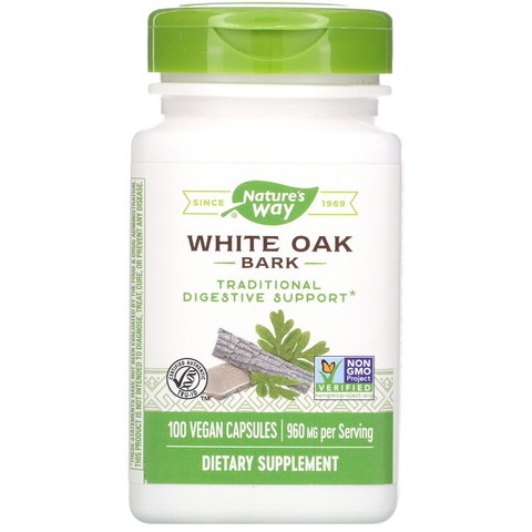 Nature's Way, White Oak Bark, 960 mg, 100 Vegan Capsules