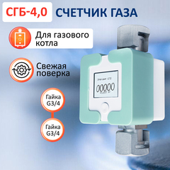 Счетчик газа СГБ-4,0 гайка-гайка мята