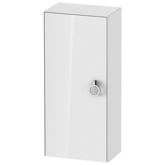 Duravit White Tulip WT1323R8585 Шкафчик подвесной, 880x400x240 мм, 1 дверца, 2 стекл полки с алюм, петли справа, цвет: белый высокоглянцевый фото