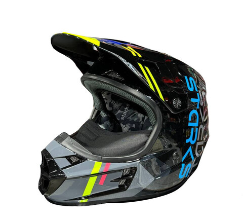 Шлем (кроссовый) Starks Base SH MX1 черный/салатовый  L