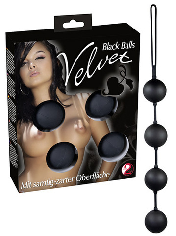 Шарики анальные 4 шт. на сцепке в силиконе Velvet balls 4er