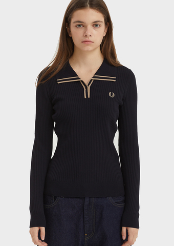 Рубашка-поло FRED PERRY Ribbed Knitted Polo Shirt