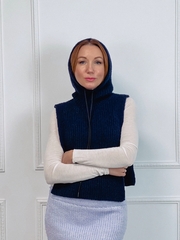МК спицами капор с манишкой 