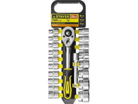 STAYER RSS 20L, 20 предм., (1/2?), набор торцовых головок (27750-H20)