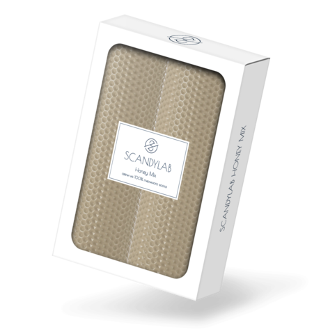 Набор из 2 натуральных свечей SCANDYLAB Honey Mix Grey beige