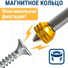 Бита отверточная ПРАКТИКА Профи PH-2 х 110мм с магнитным кольцом (915-632)