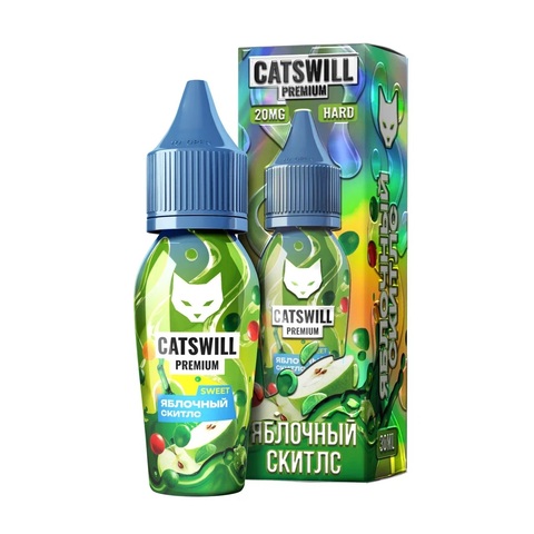 Жидкость CATSWILL PREMIUM SWEET Salt 2% STRONG 30 ml - ЯБЛОЧНЫЙ СКИТЛС
