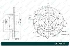 Диск тормозной перфорированный вентилируемый G-brake GFR-02244R правый