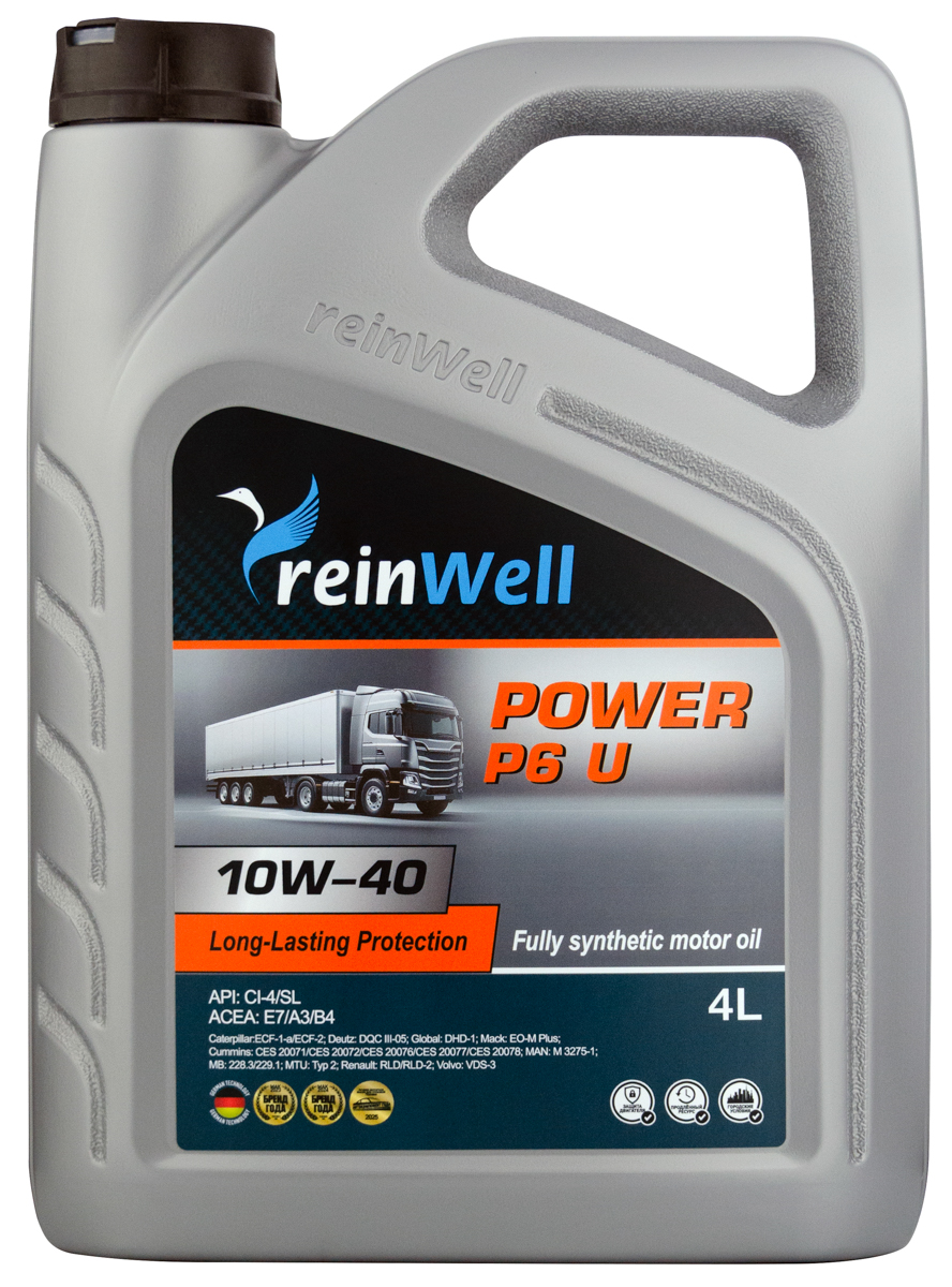 Масло моторное ReinWell POWER P6 U 10W40 CI-4 синтетическое 4л