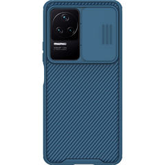 Защитный чехол синего цвета с защитной шторкой для камеры от Nillkin на Xiaomi Redmi K50 и K50 Pro, серия CamShield Pro Case