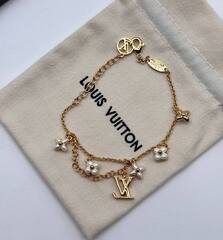 Браслет LV коллекция Gramс с подвесками из латуни в позолоте lux