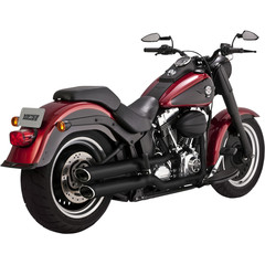 VANCE & HINES MUFFLER EC FLSTF BLACK MUFFLER EC TWIN SLASH SLIP-ONS MATTE BLACK CERAMIC