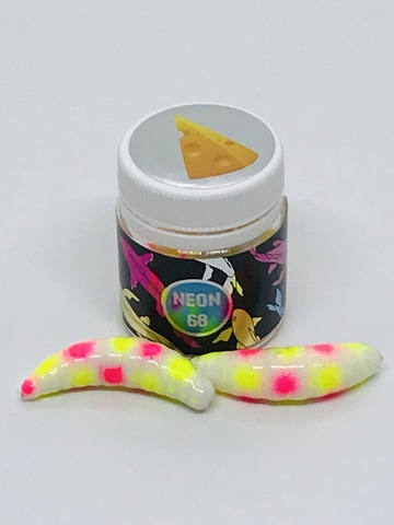 NEON 68 Maggot 46мм (6 шт ) СЫР цвет БЕЛЫЙ/РОЗОВАЯ ЛИМОННАЯ ТОЧКА продажа от 2 шт.
