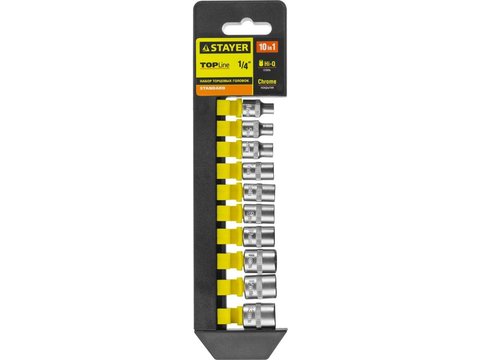 STAYER RSS 10S, 10 предм., (1/4?), набор торцовых головок (27758-H10)