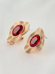 Серьги Адриана с красными кристаллами
