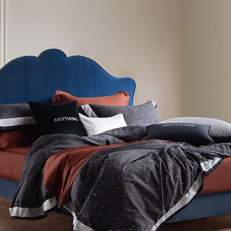 ANYTHING комплект двуспальный Египетский хлопок Черный Горошек