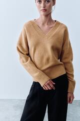 ZARA МЯГКИЙ СВИТЕР, РЫЖЕВАТО-КОРИЧНЕВЫЙ