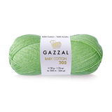 Пряжа Gazzal Baby Cotton 205 цвет 508 свежая зелень