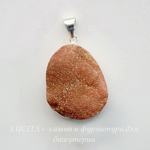 Подвеска Кварц в рамке (цвет - античное серебро) 39,6х28,3х17,3 мм №40 ()