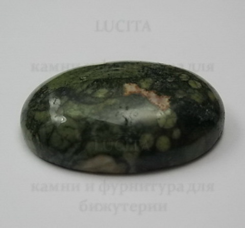 Кабошон овальный  "Лягушачий глаз" 25х18х7 мм №5 ()