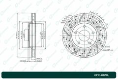 Диск тормозной перфорированный вентилируемый G-brake GFR-20791L левый