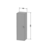 Duravit White Tulip WT1333R8585 Шкаф подвесной, 1320x400x360 мм, 1 дверца, 3 стекл полки с алюм, петли справа, цвет: белый высокоглянцевый