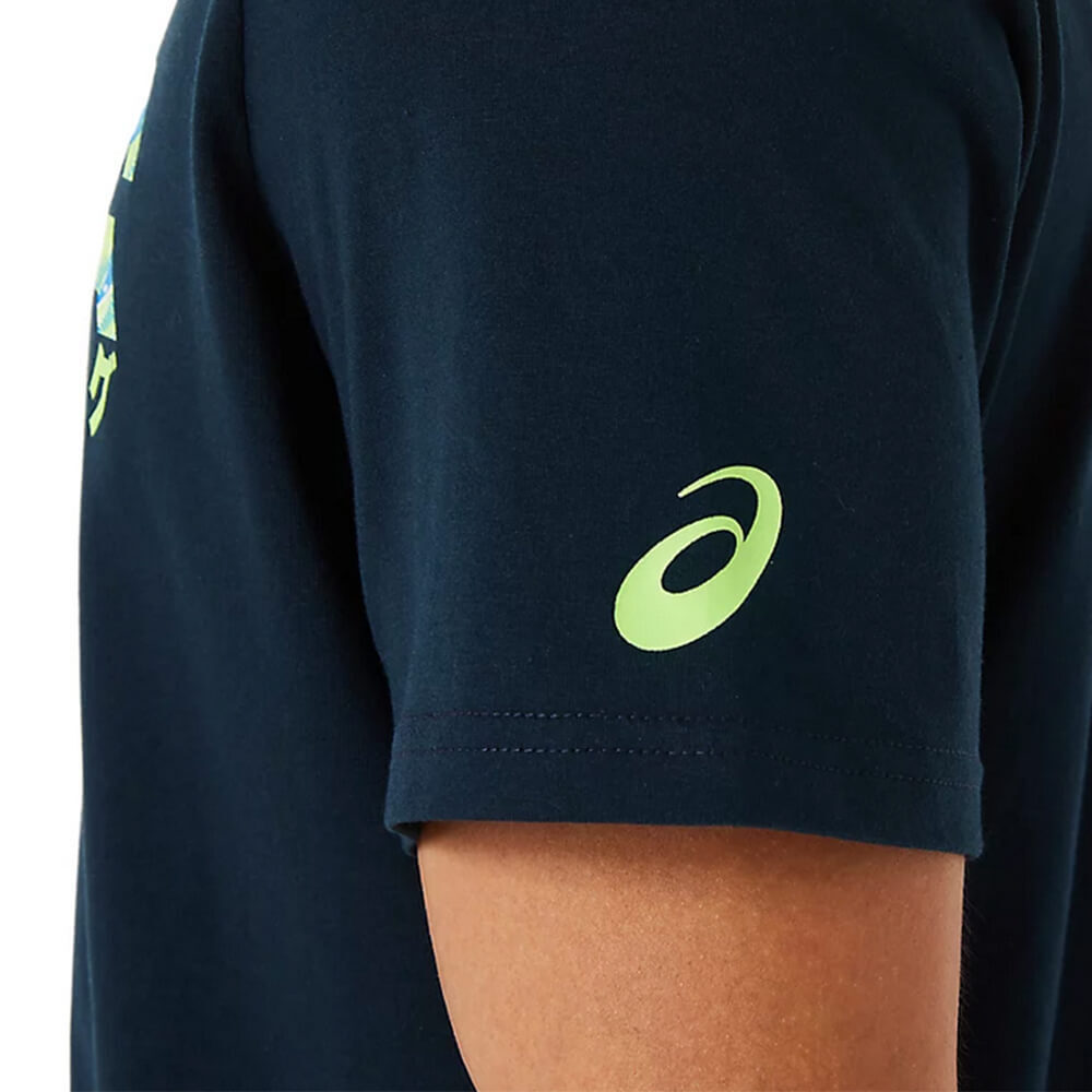 Мужская футболка для бега Asics Color Injection Tee темно-синяя - 5