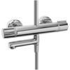 Jacob Delafon Atom E26238-CP Колонна для ванны и душас термостатом, поворотнымизливом, геометричным верхними ручным душем, хром
