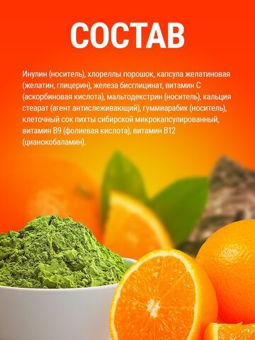 Железо Ferrum & Chlorella 600 mg