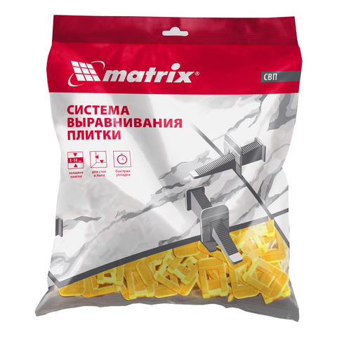 Зажим для системы выравнивания плитки СВП Ворота, 1 мм, 100 шт. Matrix