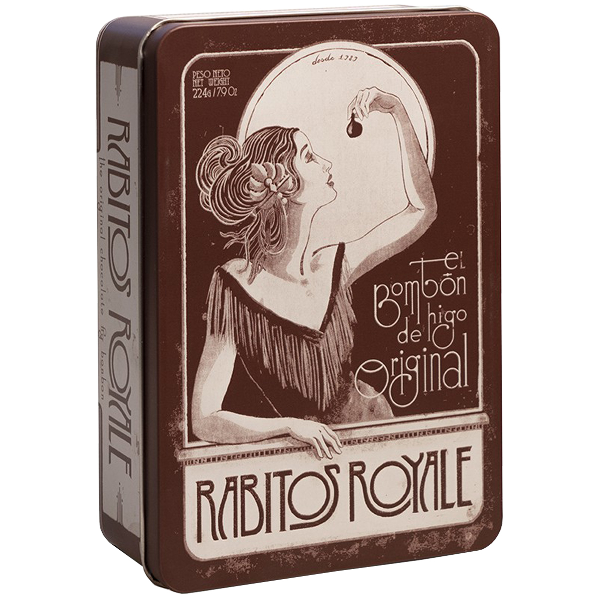 Rabitos Конфеты Инжир в тёмном шоколаде/ганаш с бренди, в метал.кор. Юбилейные 248 г 14 конфет 1/6