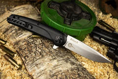 Складной нож Biker Z M390 (Cryo) StoneWash Black G10