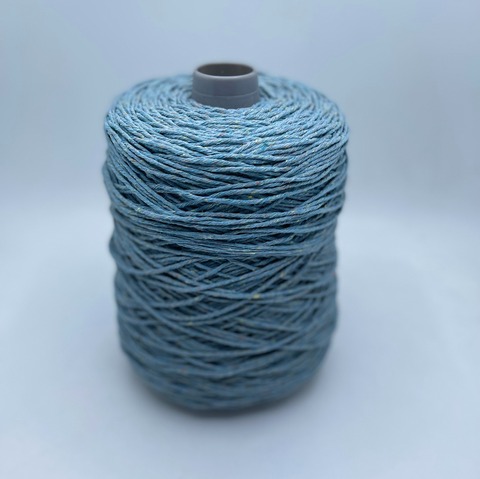 Бобинная пряжа (пр.Италия), art-Cotone bottonato 50м/100гр. 90%Хлопок 10%Шелк, цвет-Голубой твид,  арт.25130