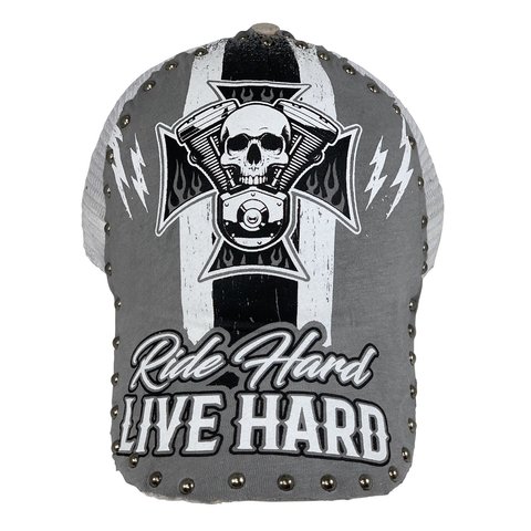 Rush Couture | Бейсболка мужская RIDE HARD LIVE HARD SNAP HAT Grey RC164 перед