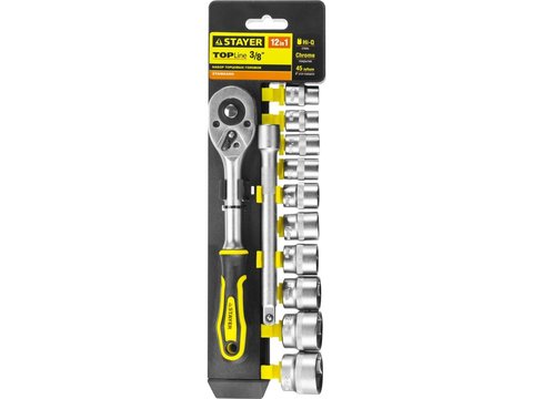 STAYER RSS 12M, 12 предм., (3/8?), набор торцовых головок (27752-H12)