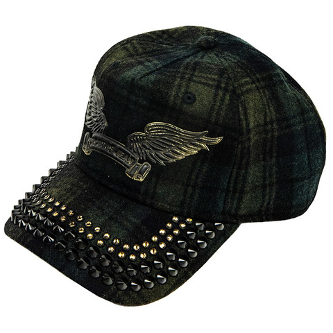 Robin's Jean | Бейсболка мужская GREEN CAP WITH SPIKES CAP1070-B478-2 сбоку