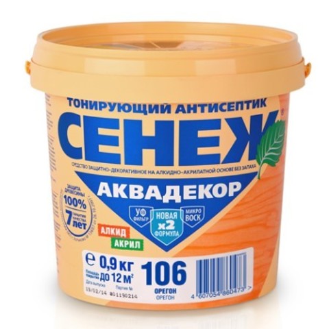 Антисептик тонирующий для древесины Сенеж Аквадекор